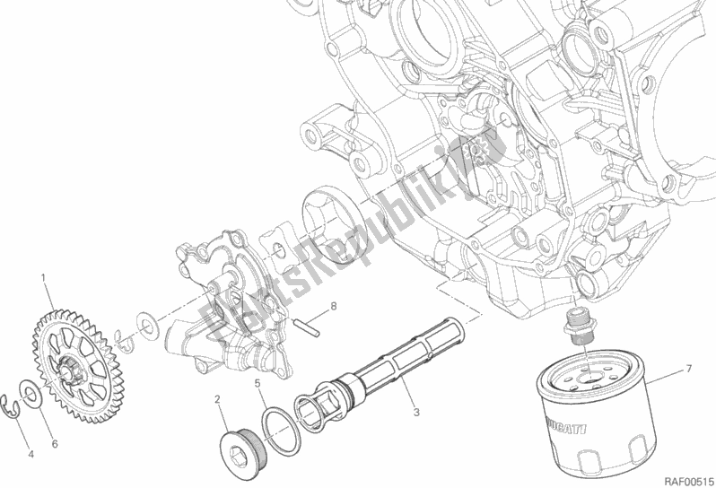 All parts for the Filters And Oil Pump of the Ducati Hypermotard USA 821 2015